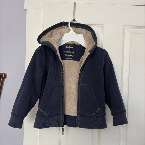 L.L.Bean fur-lined hooded sweatshirt for kids, size S (4) - Picture 1 of 9